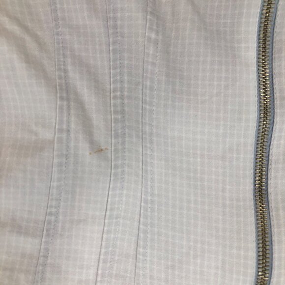 Vintage 90s Bill Blass Womens Plaid Short Sleeve Zip Up Cotton Blouse / Small - Picture 6 of 9